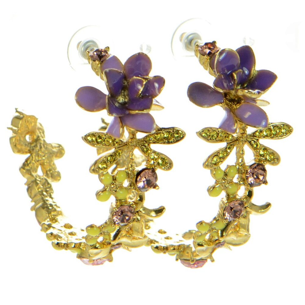 Oscar De La Renta Bloom Hoop Earrings
